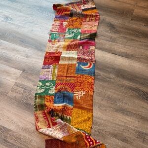 NWOT KANTHA  reversible Colorful Patchwork Scarf